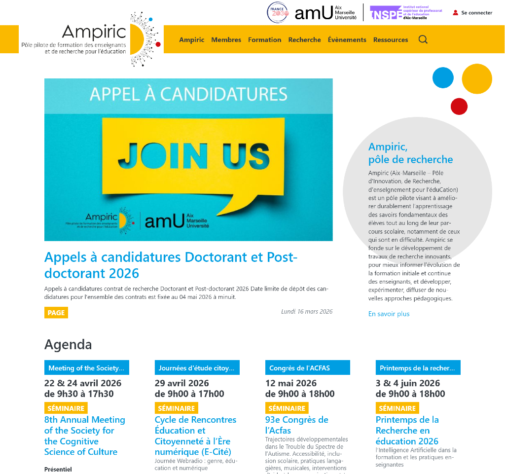 Capture Portail Web Pole de recherche PIA 3 France 2030 - AMU
